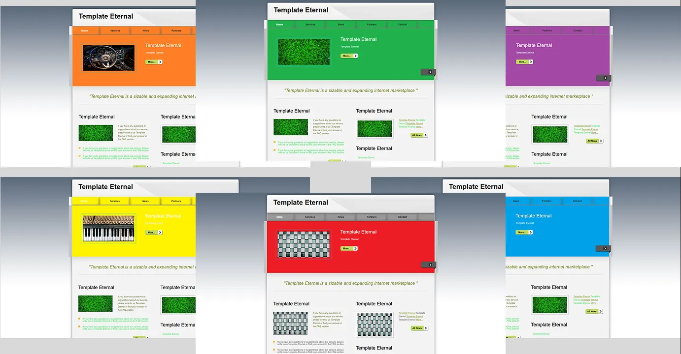 Set of classic one-page website templates +script