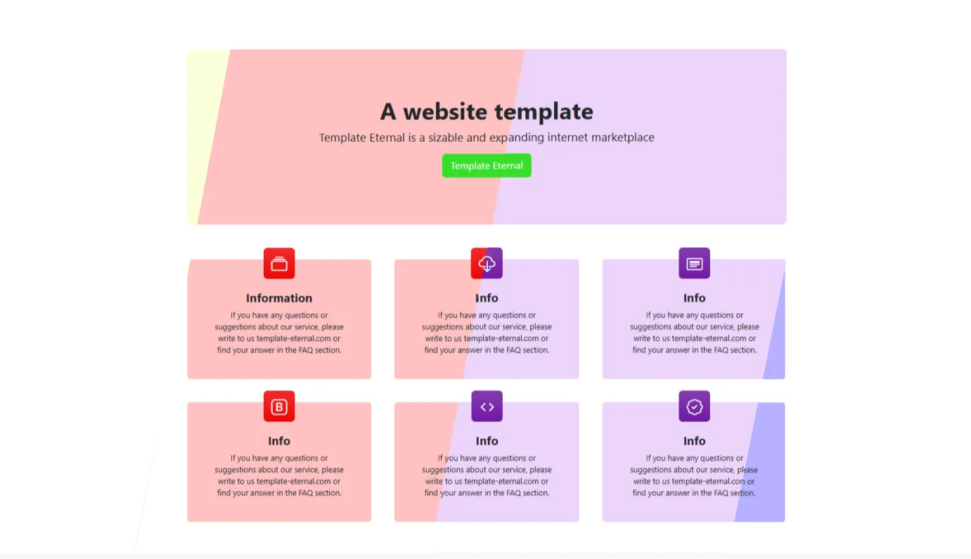 One-page website templates with conveniently located information elements